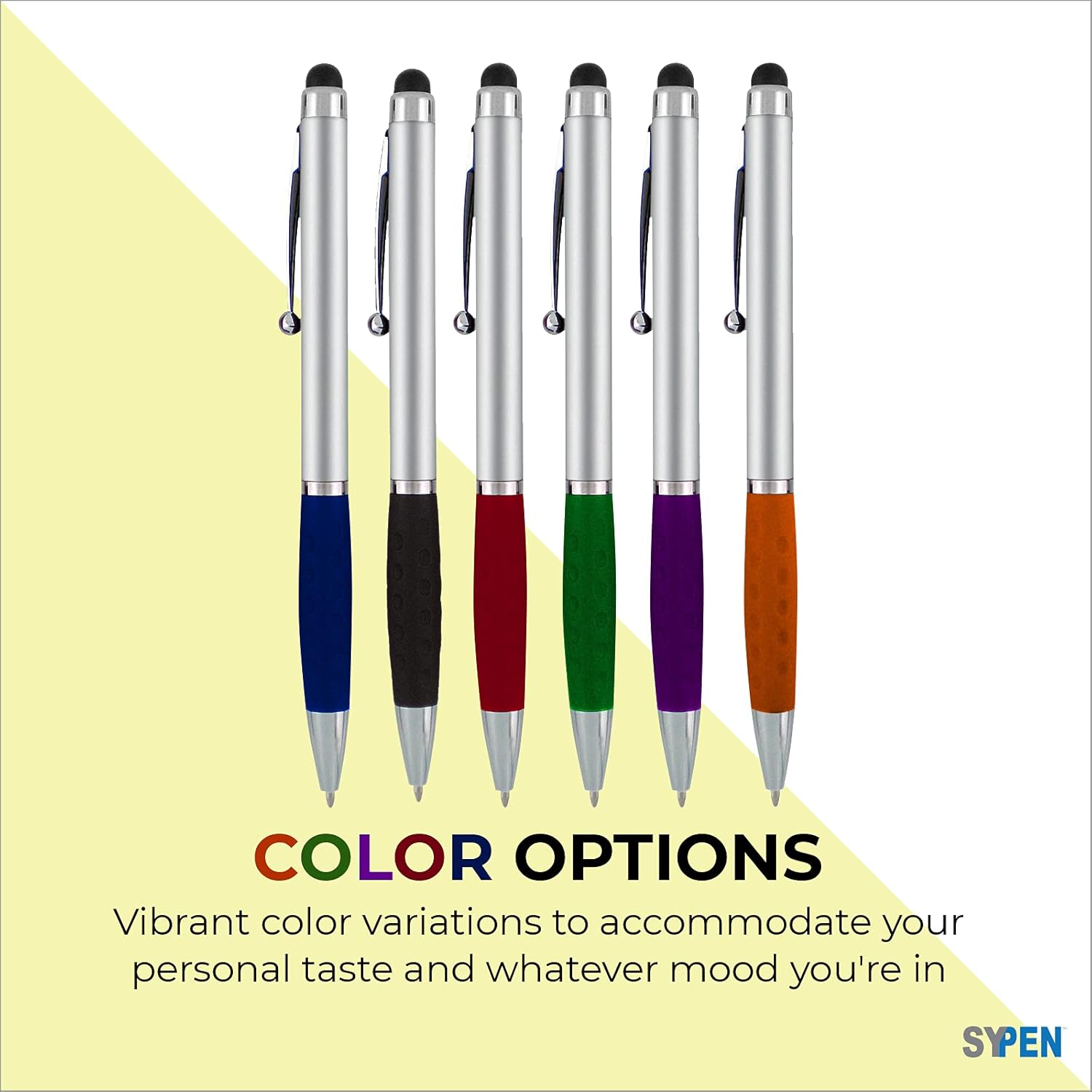 Personalized Pens With your Custom Logo or Text-300 Pack Bulk-for Businesses, Parties, and Events, 2 in 1 Ballpoint Pen & Capacitive Stylus Compatible with Touchscreen Devices, Silver/Red, Black Ink