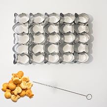 Goldfish Cracker Cutter, Stainless Steel Fish Cookie Cutters Shapes, DIY Mini Snack Crackers Mold 1 Inch, Fish-shaped Treats, 25 Cavity Cookie Stamp with Cleaning Brush