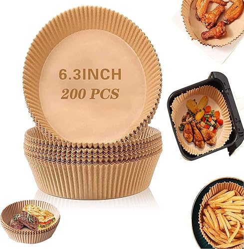 Miniatura 1 de 200PCS Air Fryer Disposable Paper Liner,Non-Stick Parchment Paper, Food Grade Parchment Paper,For Air Frying Oven
