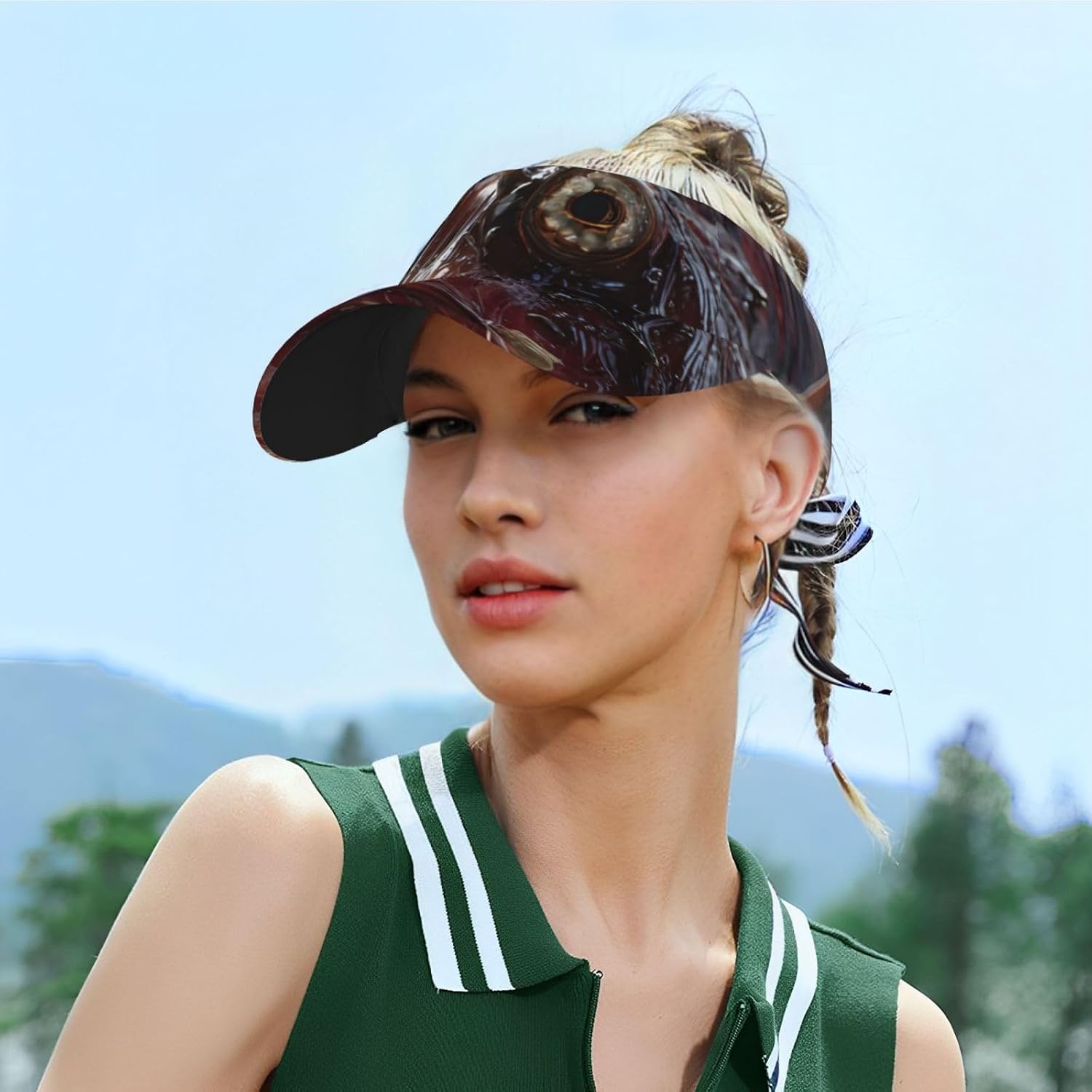 (Deep-sea Anglerfish) Adult Sun Visor Hat Adjustable Open Top Sports Cap Breathable for Men Women Beach Vacation Essentials Black