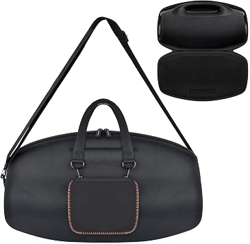 Comecase Hard Travel Case for JBL Boombox 4 Powerful Portable Waterproof Speaker, Bluetooth Speaker Storage Organizer with Shoulder Strap and Small Pocket for USB Charger Cables- Black Inside