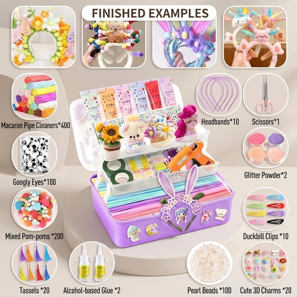 Nishiyuenyi Kit Manualidas Limpia para Niños, incluidos, Materiales para niños, Actividas en casa, style to 1