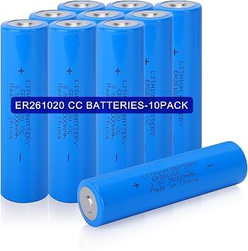 10 Pack ER261020 3.6V 16000mAh Li-SOCl2 Battery - for Digitrak Sonde/Locator, Memory Backup, Long Shelf Life