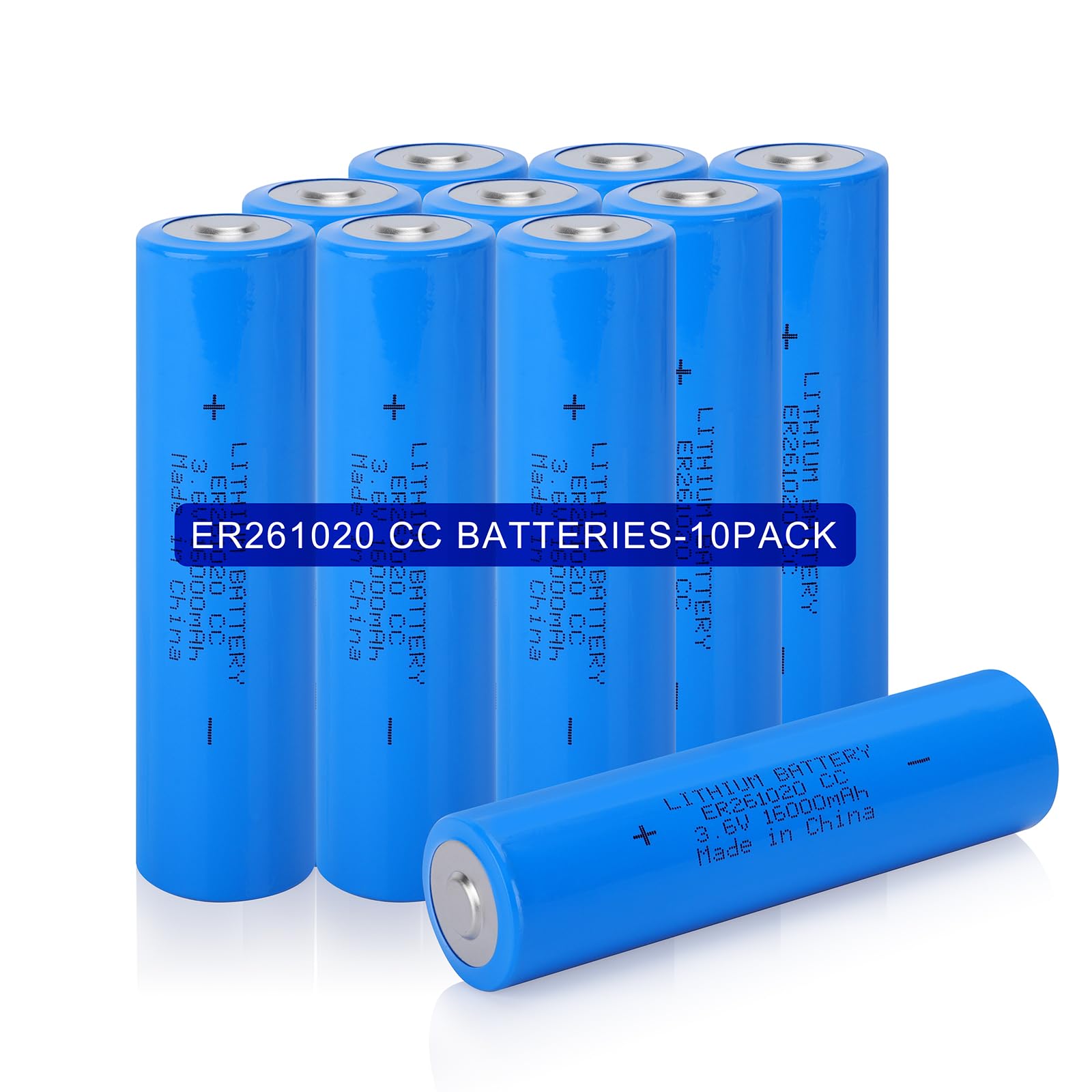 kunying 10 Pack ER261020 3.6V 16000mAh Lithium Thionyl Chloride Battery - for Digitrak Sonde/Locator, Memory Backup, Long Shelf Life