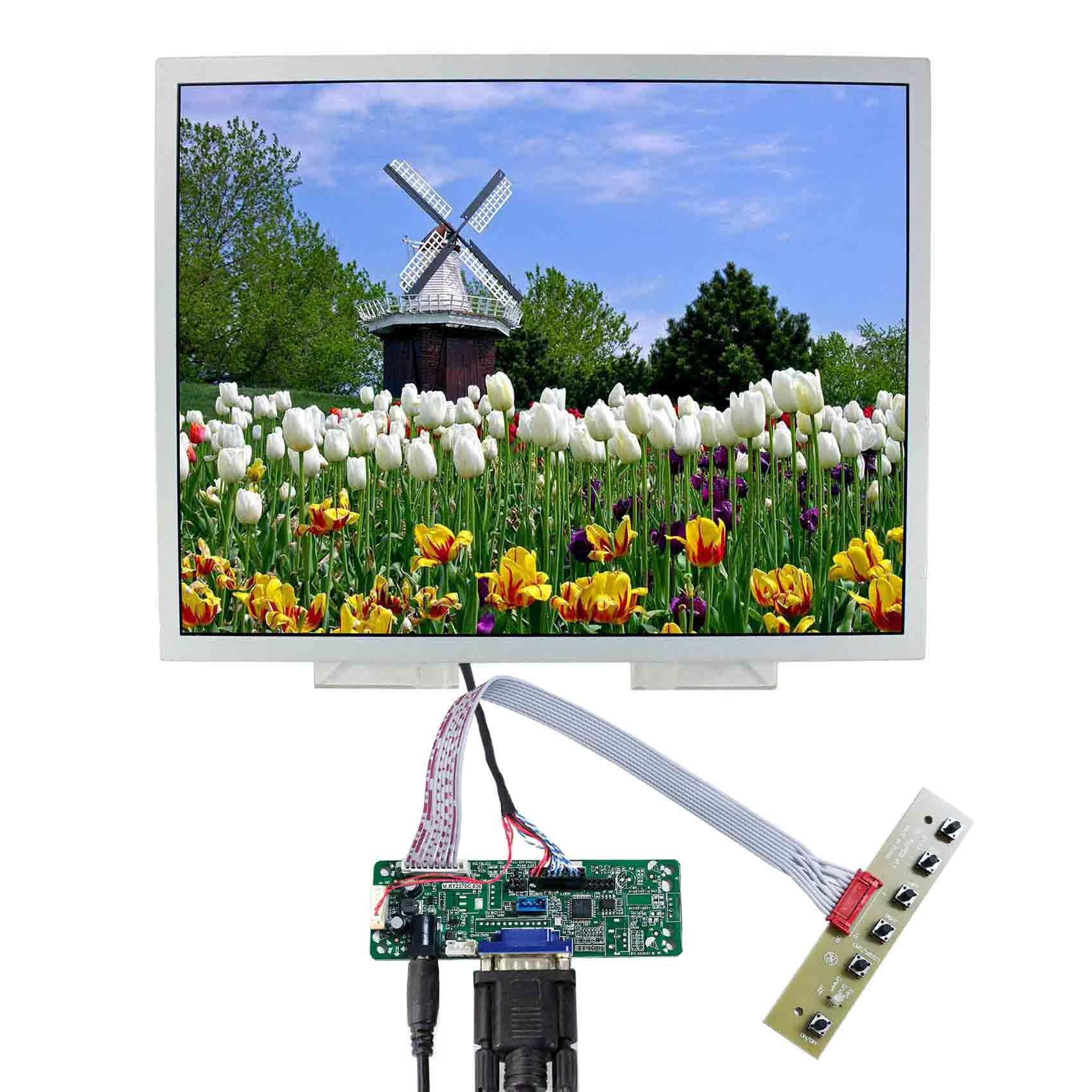 VSDISPLAY 15-calowy ekran LCD IPS 1024 x 768 300 nitów z płytą kontrolera VGA 30 pinów