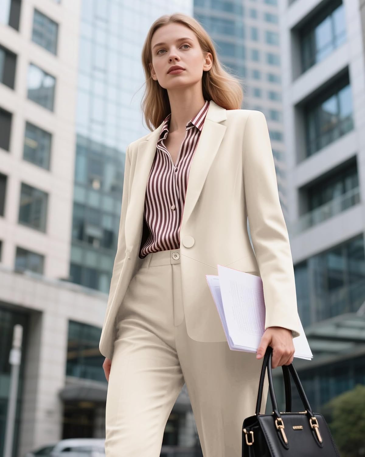 Women's Business Suits for Work Professional 2 Piece Sets Pants Suits Slim Fit Casual Outfits Tuxedo for Office - Image 4