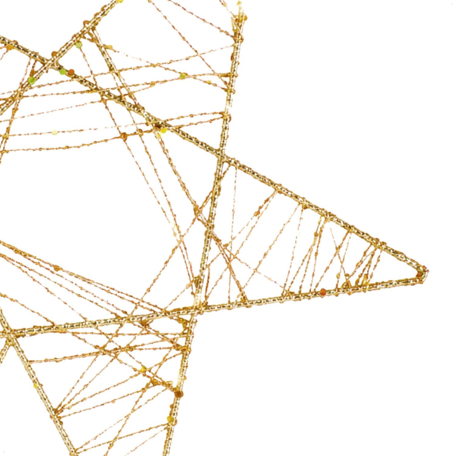 COM-FOUR® Deco Star Christmas - Estrella de decoración navideña de Metal - Poinsettia de pie con Purpurina y Lentejuelas - Copa de árbol de Navidad Dorada (dorado/27cm)