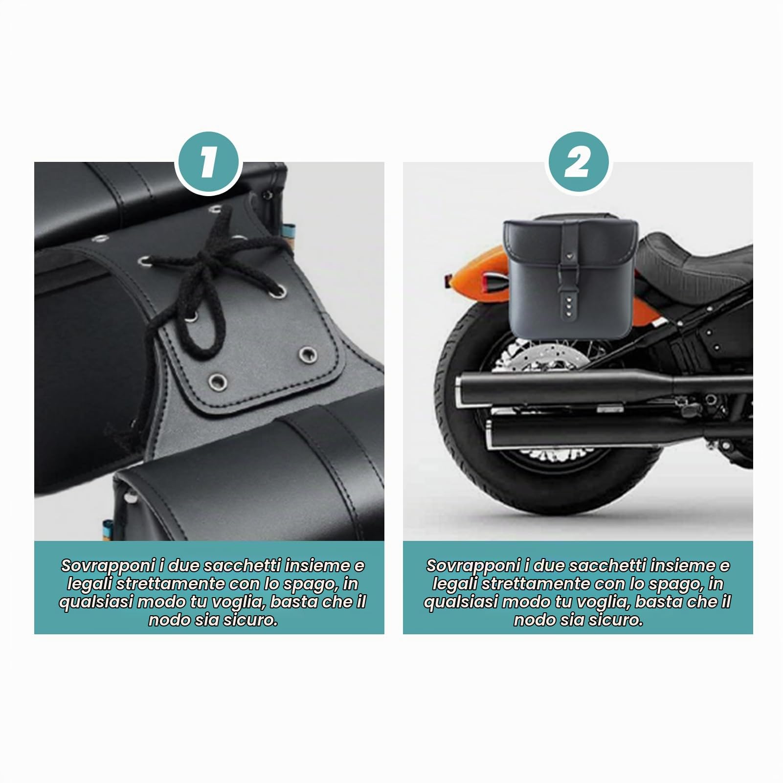 1 Paio di Borse Laterali Per Moto Borsa Per Attrezzi Laterale in Pelle PU Borse Portaoggetti Per Moto Borsa Per Attrezzi