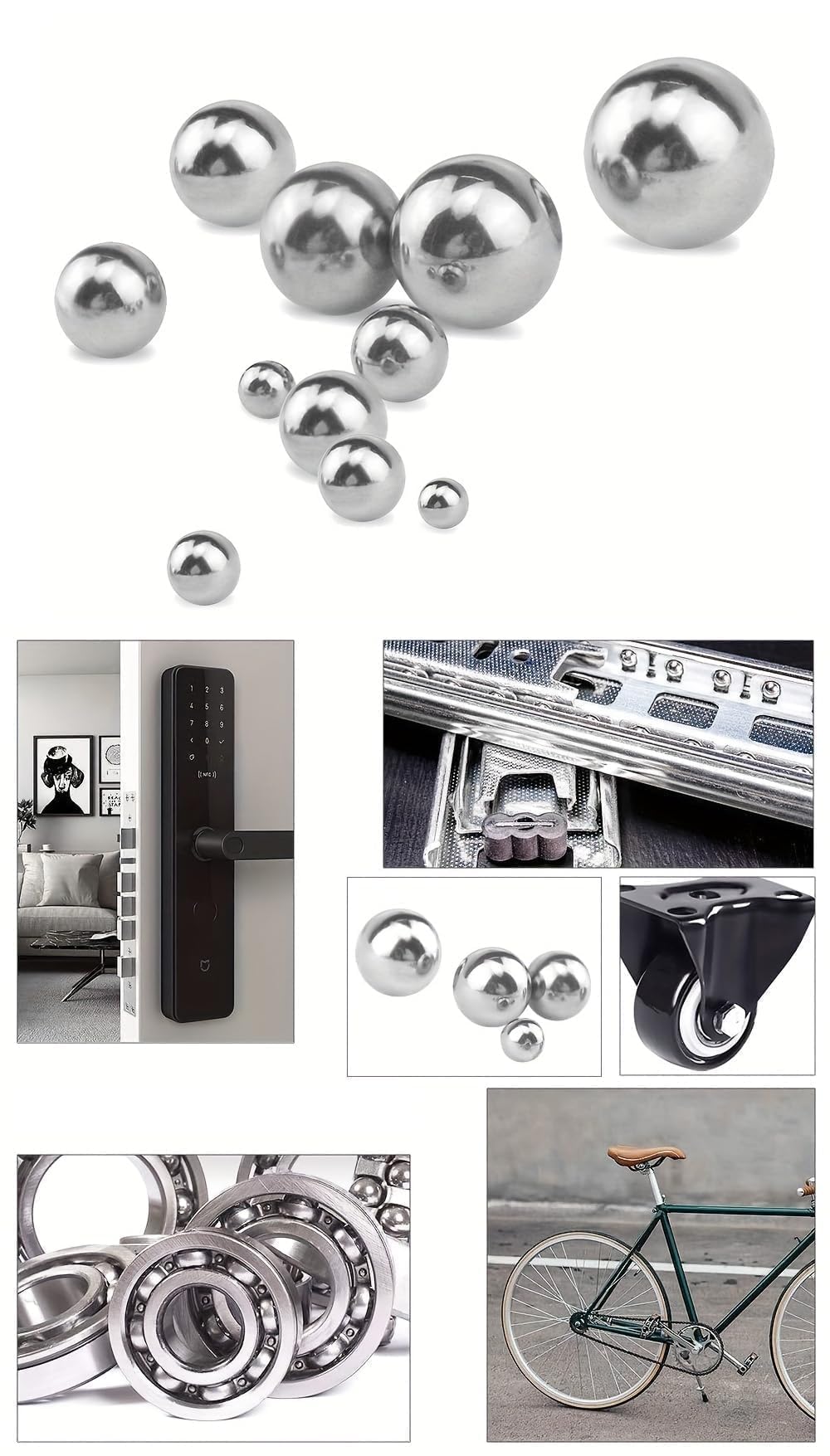 620 Pezzi 1-8mm Sfere in Acciaio Cuscinetto,Acciaio Inox Cuscinetti a Sfera,Sfere in Acciaio Cuscinetto,Sfere di Precisione,Cuscinetti a Sfera in Acciaio,1-8 mm,Adatto per cuscinetti ruota, ecc.