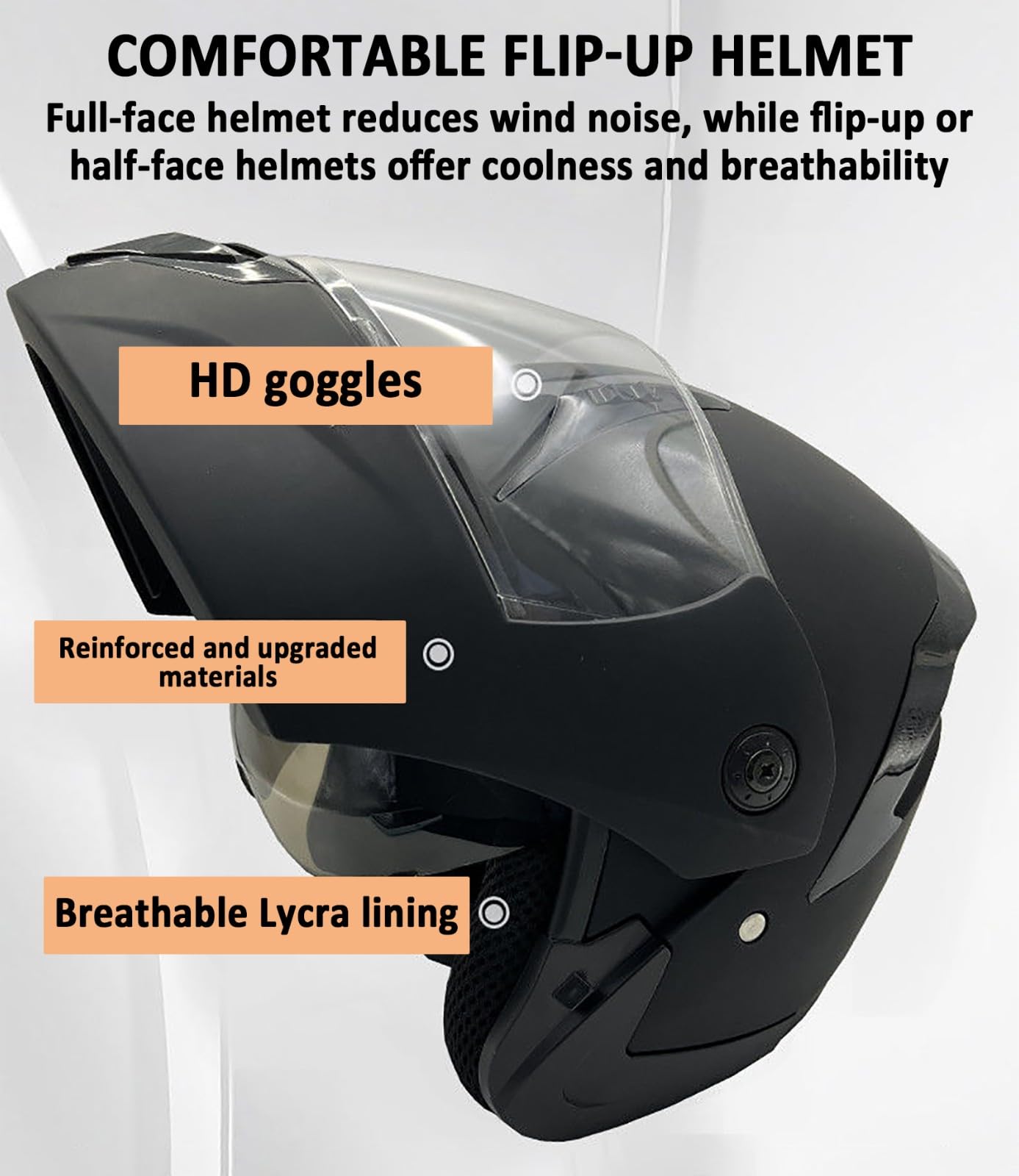 Kask integralny z ochroną przeciwsłoneczną ECE 22.06 zatwierdzony składany modułowy kask motocyklowy unisex kask motocrossowy