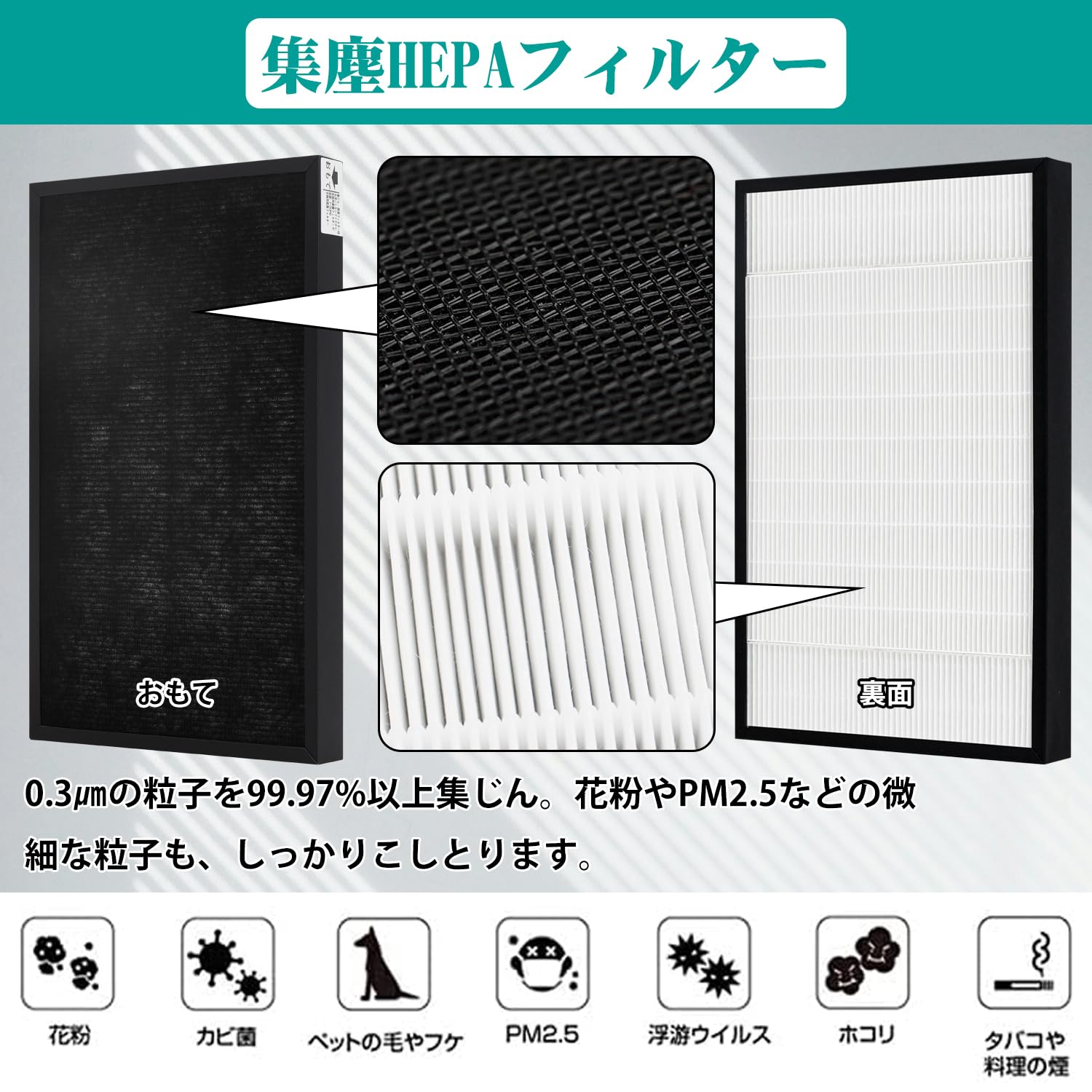 Amazon.co.jp: KTJBESTF 空気清浄機交換用フィルター 交換用集じん