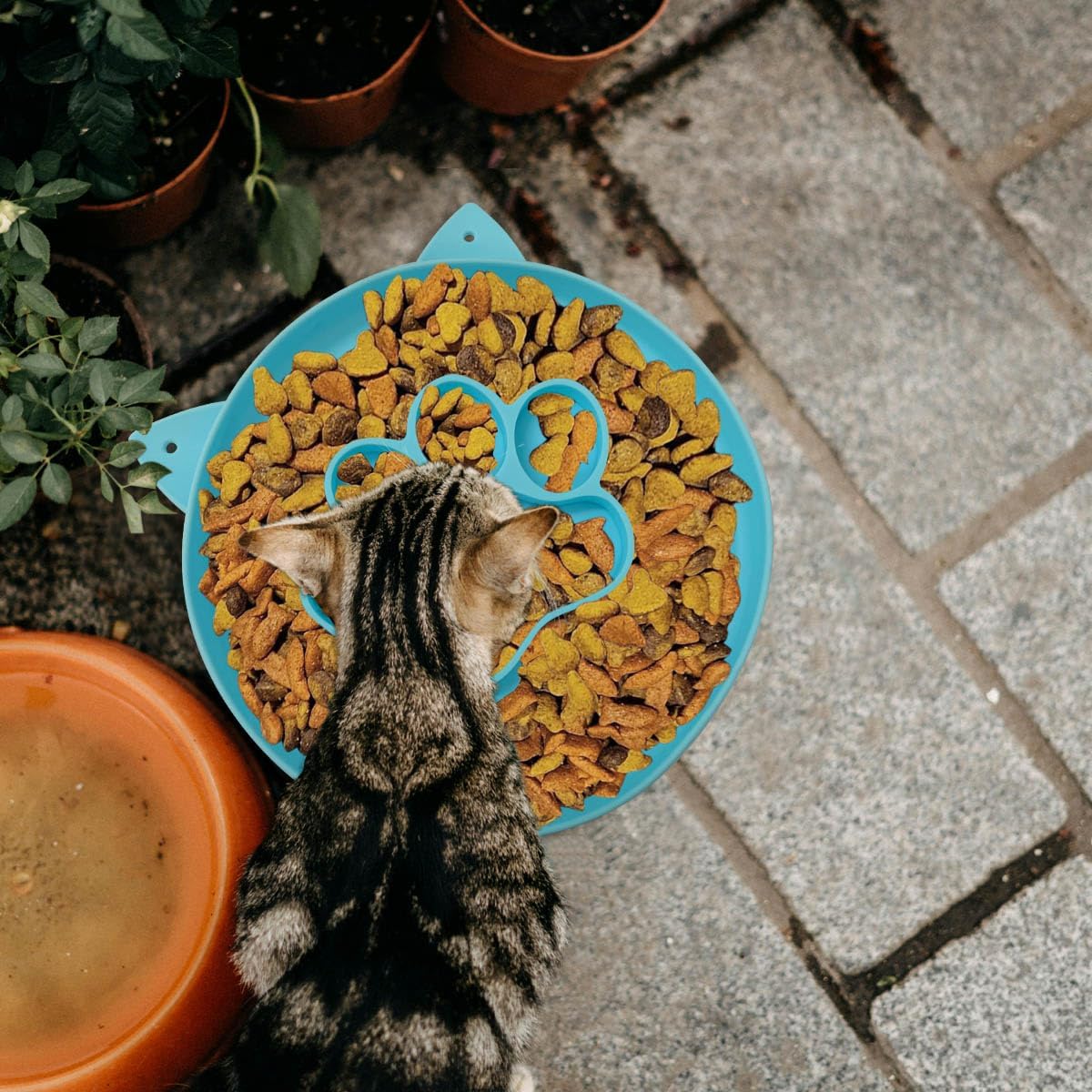 Cute Interactive Puzzle Slow Feeding Cat Bowl Suitable for All Dry and Wet Foods