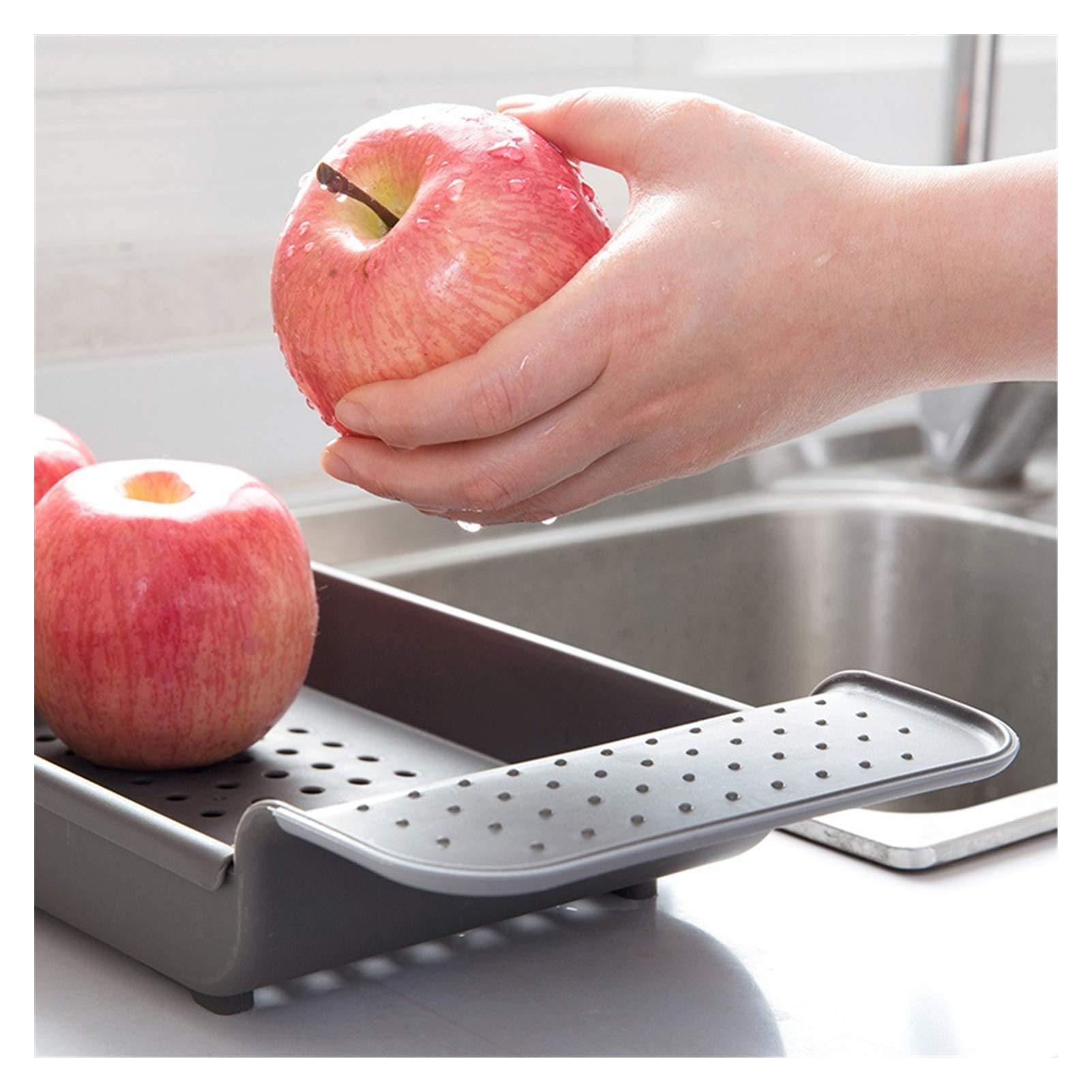 Estante de Almacenamiento para bañera Bandeja de baño Bañera de Ducha Herramientas de baño Maquillaje Organizador de Toallas Fregadero de Cocina de plástico Soporte de desagüe (Color : Dark Gray) (Bl
