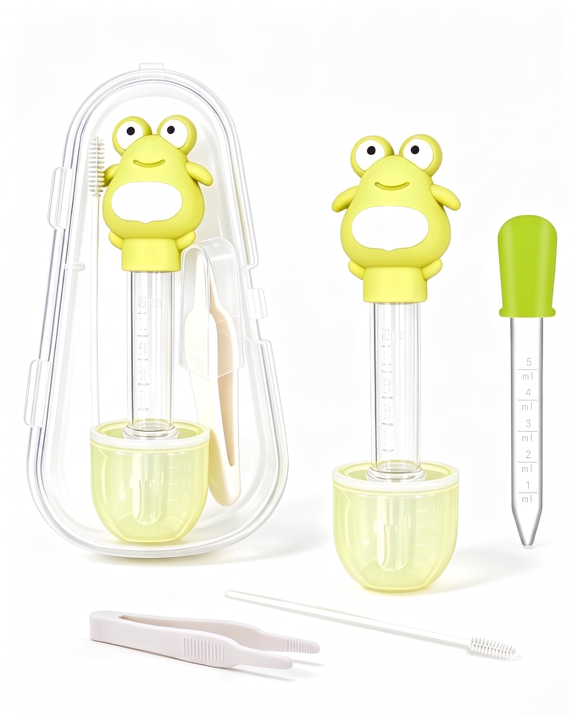 5-Piece Silicone Dropper for Baby | Frog Style Liquid Dispenser Set with Booger Clip and Cleaning Brush, Baby Essentials for Feeding-image-45