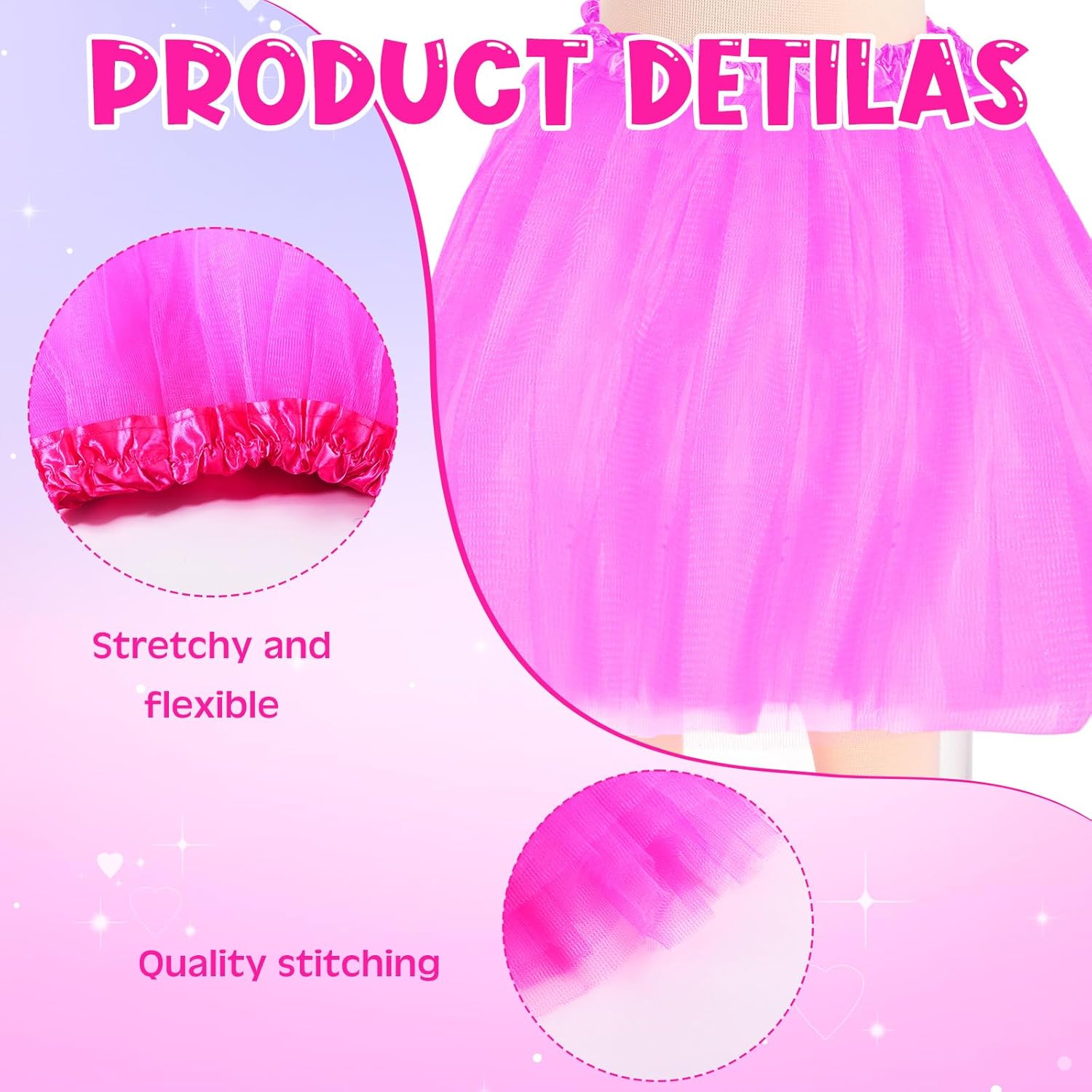 Toulite 22 Pcs Multicolor Tutu Skirts 11 Inches Length and 22 Pcs Heart Shaped Sunglasses 3 Layered Neon Ballet Skirt Tulle Dance Skirt for Princess Game Birthday Halloween Christmas Party Costume