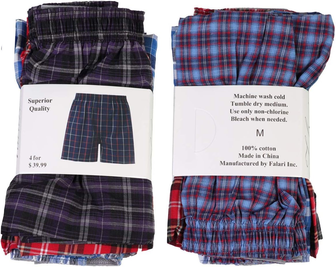 Falari 男の子用ボクサー下着 4枚パック 100%コットン 高品質 US サイズ: M (6-8 Years) カラー: マル