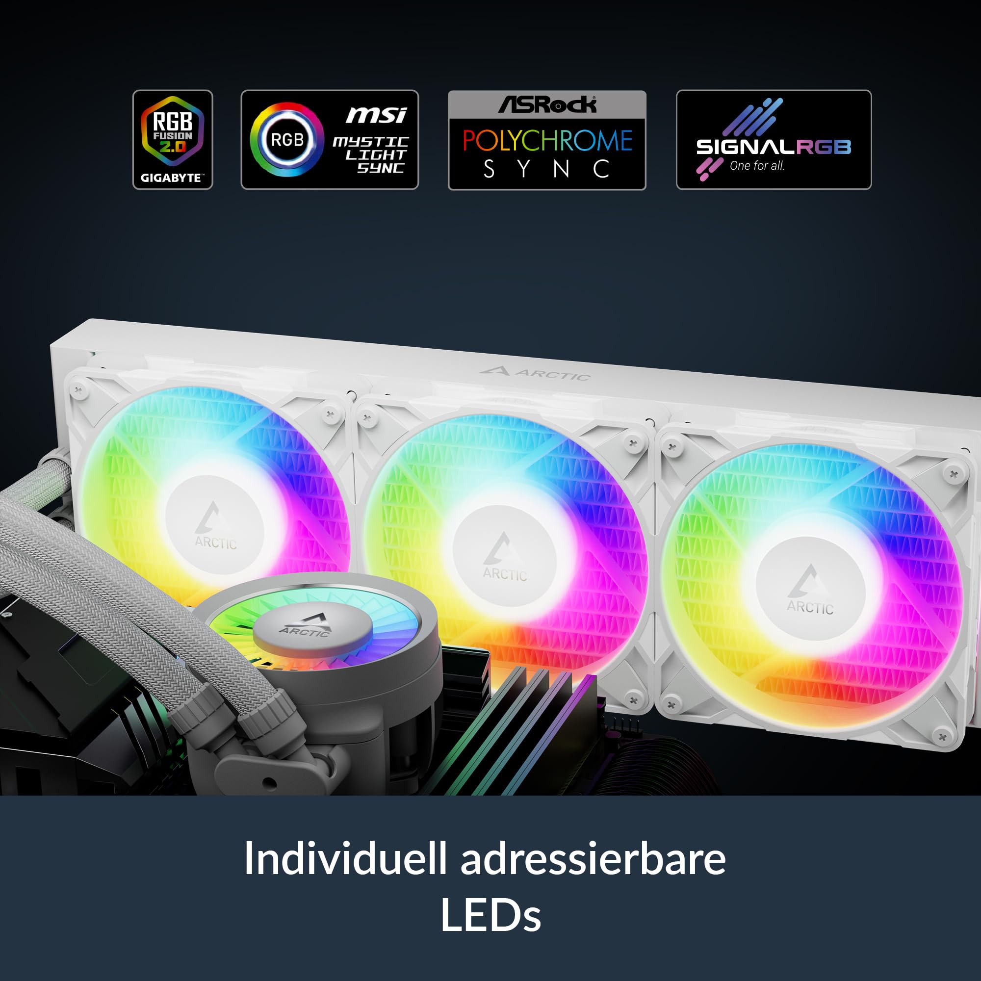 ARCTIC Liquid Freezer III Pro 360 A-RGB - Wasserkühlung PC(Generalüberholt) | AIO CPU Wasserkühler, 3x120 mm, 38 mm Radiator, PWM-Pumpe, VRM-Lüfter, AMD AM5/AM4, Intel LGA1851/1700 Contact Frame