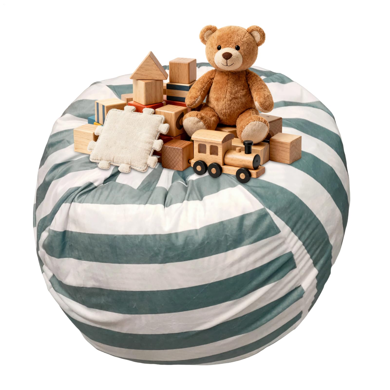 Chaise de rangement pour peluches pouf siège porte-jouets et grand organisateur de chambre enfant