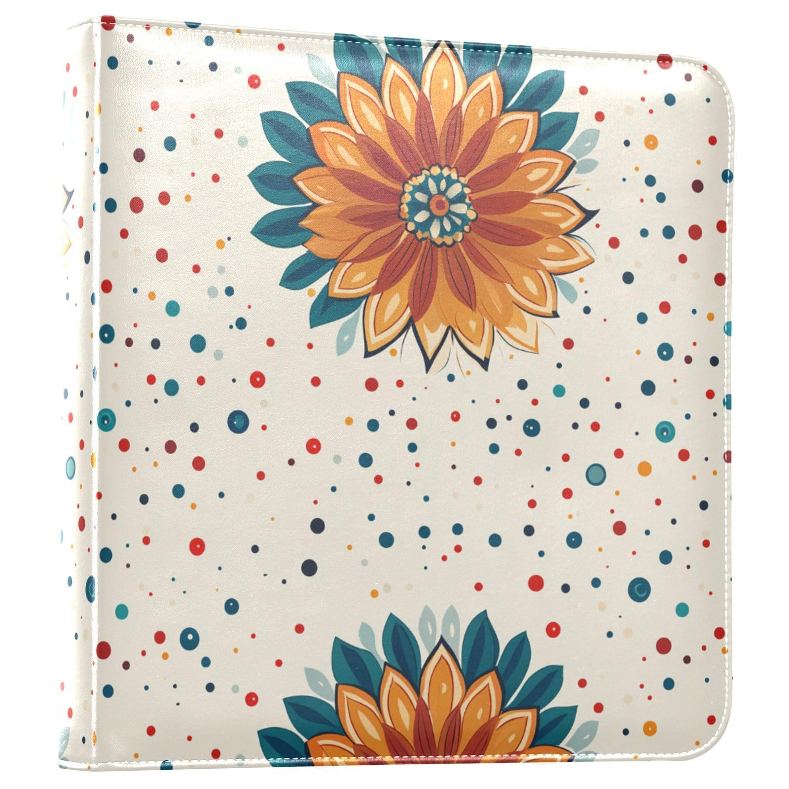 Álbum de fotos para fotos de todos los tamaños, diseño de mandala bohemio, páginas autoadhesivas de 4 x 6, 5 x 7, 6 x 8 pulgadas