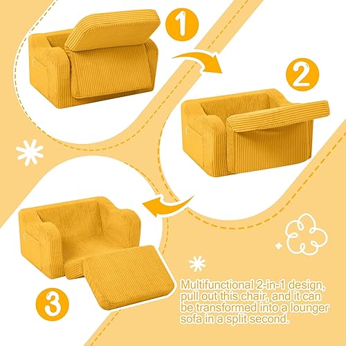 Miniatura 197 de MeMoreCool Sofá de dinosaurio para niños, silla plegable para niños pequeños, sofá cama convertible que brilla en la oscuridad, salón plegable para