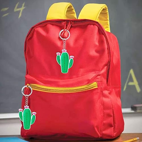 Miniatura 5 de Paquete de 24 llaveros de cactus para fiesta de Acción de Gracias, baby shower, cumpleaños, boda, bolsas de regalos, relleno de calcetines