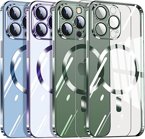 Dataroad - Funda magnética delgada para iPhone 15 Pro Max de 6.7 pulgadas con protector de pantalla, compatible con MagSafe, funda de lujo para