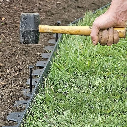 Miniatura 5 de GRANDAN Estacas de plástico para bordes 25 puntas de anclaje de nailon en espiral de 8 pulgadas para bordes de pavimentadora, barreras de malezas,