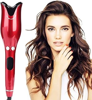 Modeladores de Cachos de 1 polegada, Modeladores de Cachos automáticos, Modeladores de Cachos de Cerâmica Giratórios com Display de Temperatura LED e Temporizador, Rose Professional