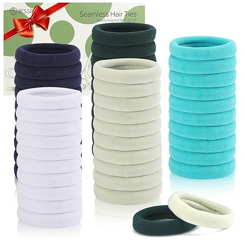 Miniatura 65 de Coleteros para cabello grueso o fino, elásticos, para niña o mujer, sin costuras, suaves, 100 piezas