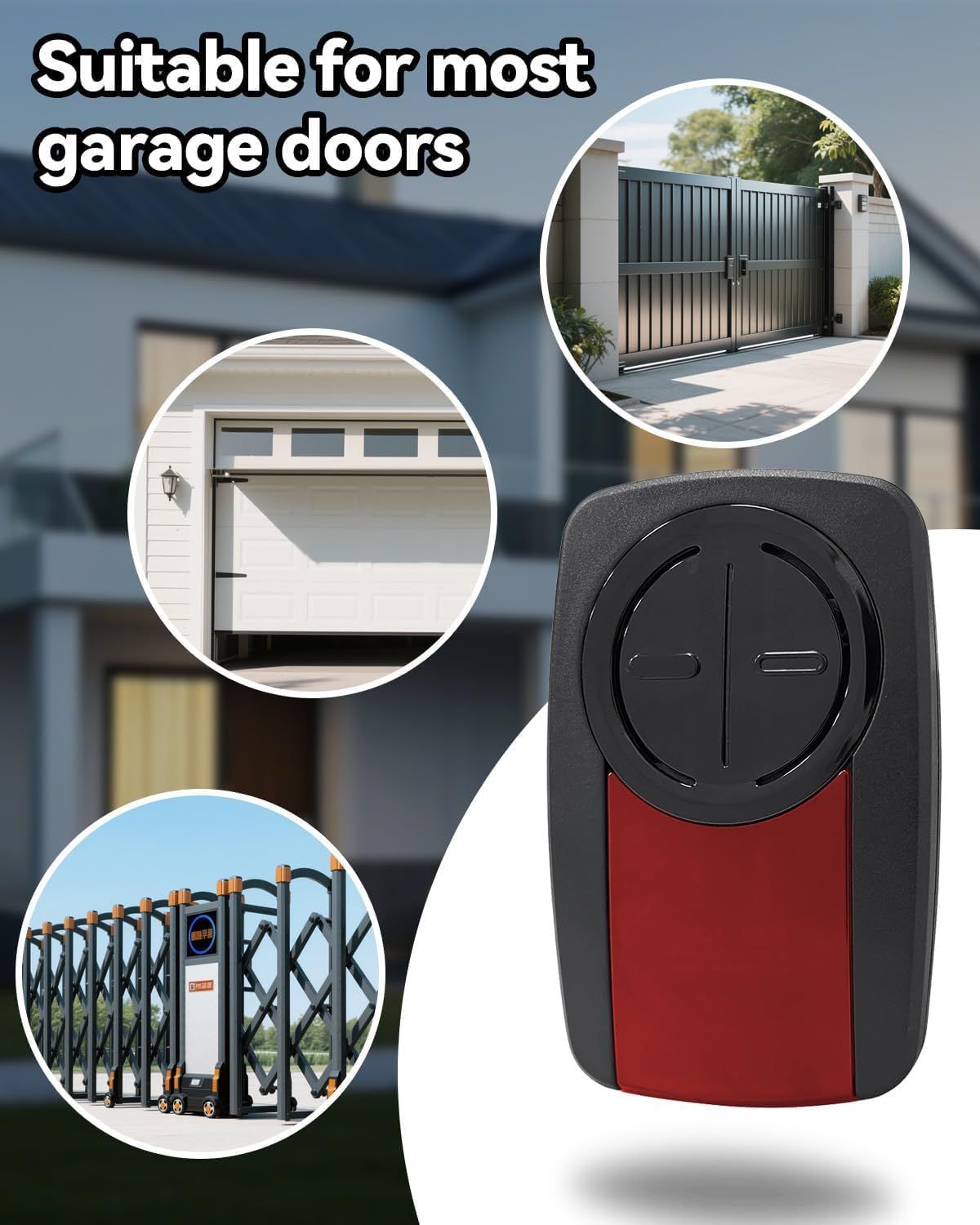 380UT 375UT 375ML Universal Remote Control Replace Liftmaster GaracOpener, Compatible Compatible Linear, Genie,Wayne Dalton Garage Door Openers (Red 4PCS, Red)