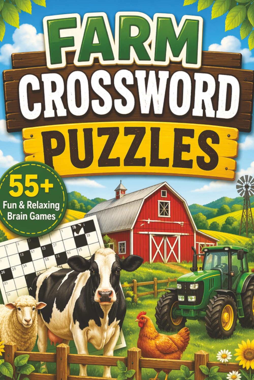 Farm Crossword: Crossword Puzzles with Easy to Read Print about Farming, Animals, Crops and more | 6x9 inches 125 Pages| 55+ puzzles... Puzzles for Adults & Seniors