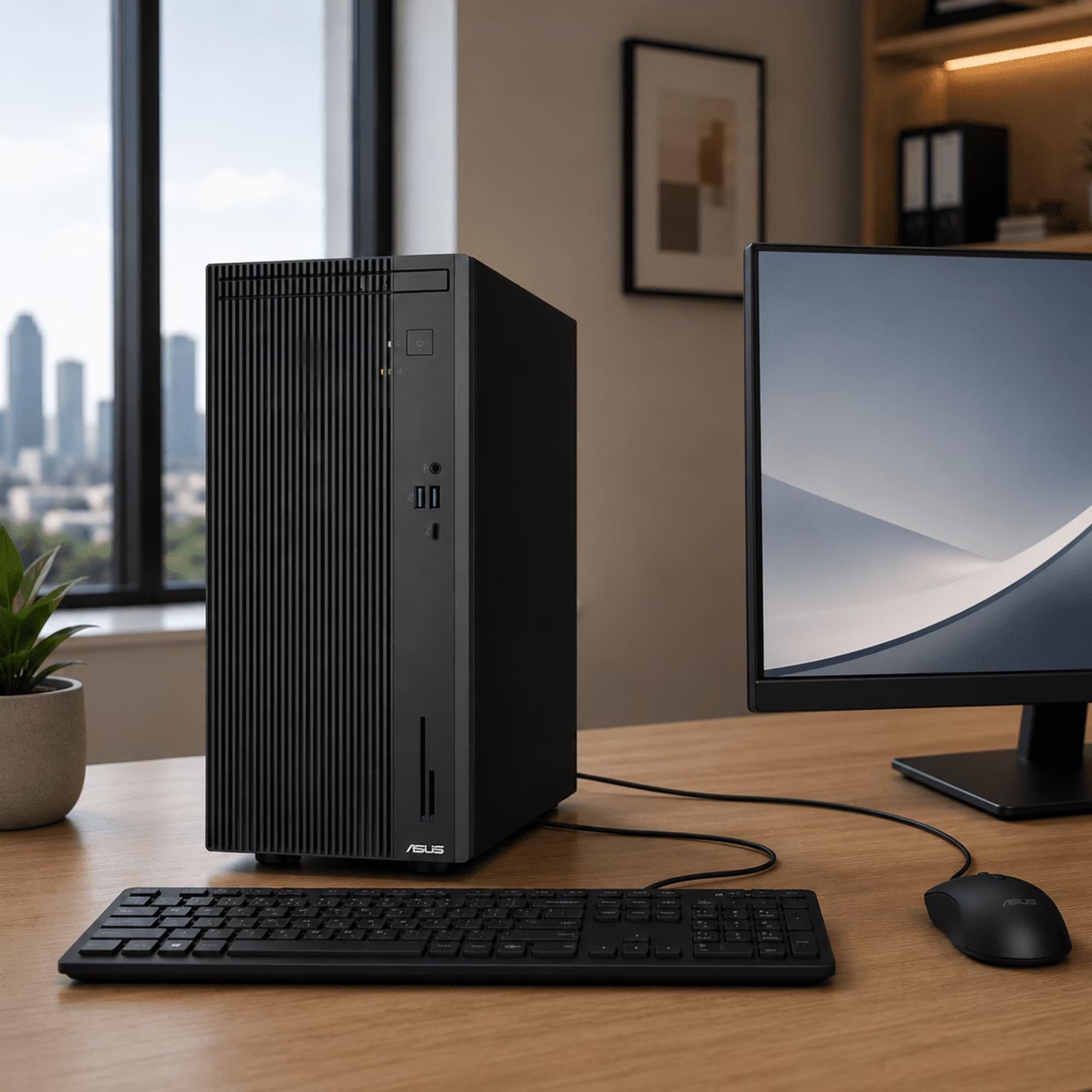 ASUS V500 Business Tower Desktop Computer • 10-core Intel Core i7-13620H • 16GB DDR5 • 512GB SSD • Office 365 for The Web • HDMI + DisplayPort, Wi-Fi 6 • Windows 11