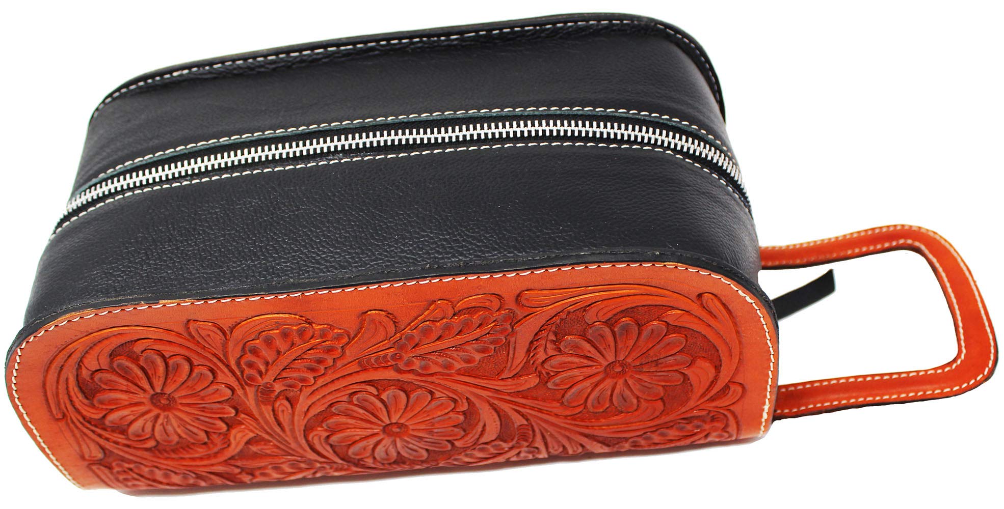 CHALLENGER 100% Cow Leather Men Women Travel Toiletry Organizer Shaving Dopp Kit Bag 18AA09