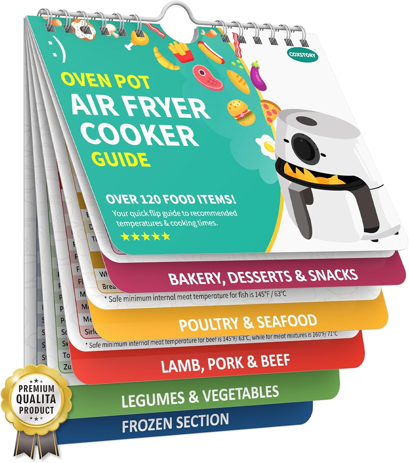 Air Fryer Cheat Sheet Cooking Guide Booklet