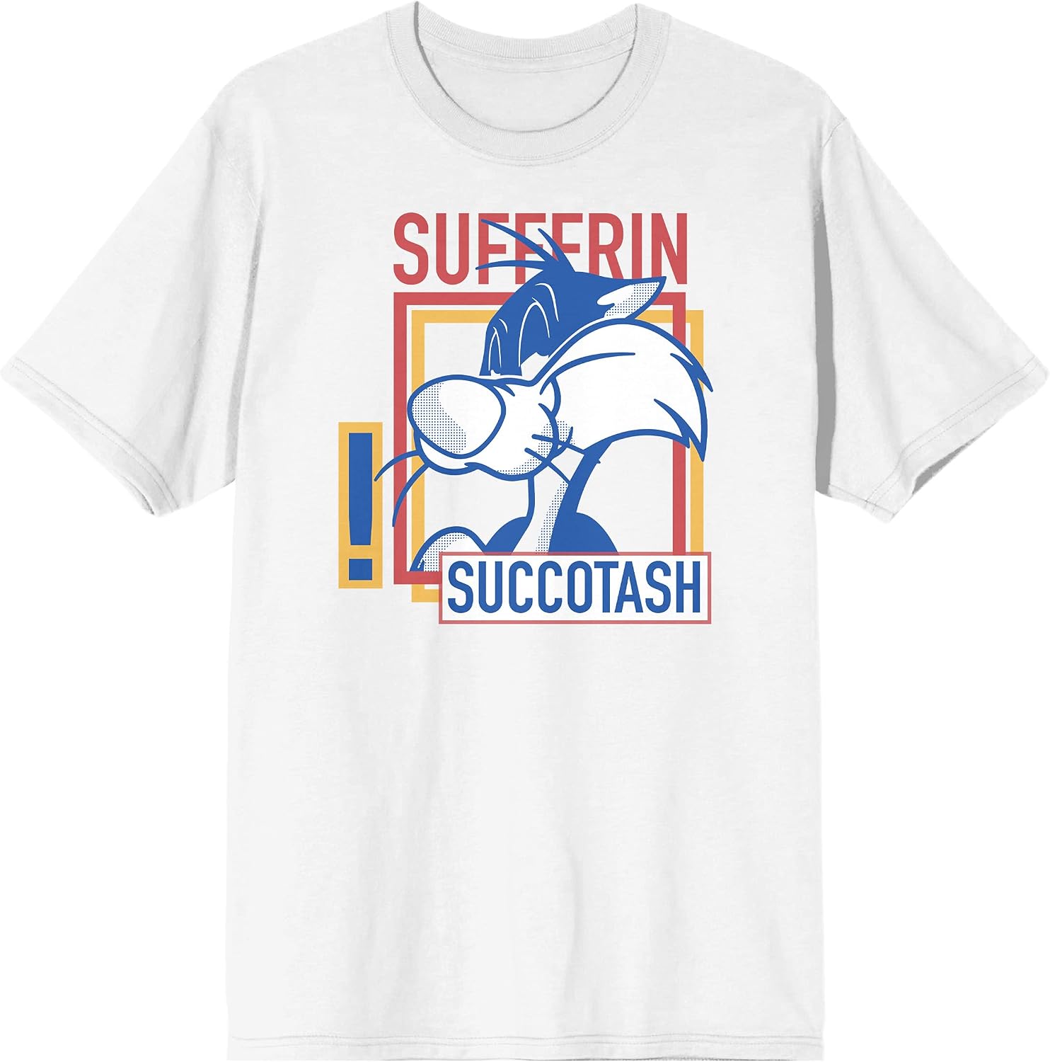 Looney Tunes Sylvester Pussycat Sufferin Sucotash Character Men's White Graphic Tee-S