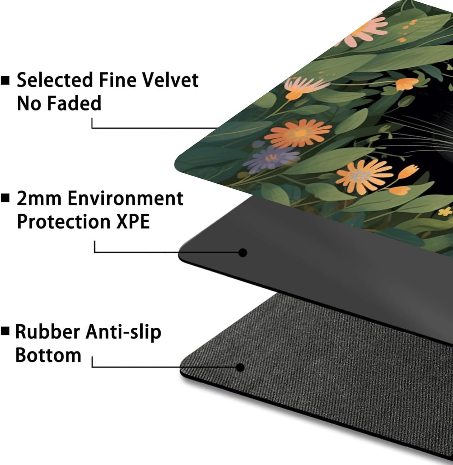 MTG Playmat,Game Play Mat for MTG TCG 27.6 x 15.7 inches Cards Game Playmats,Trading Card Game Stitched Play Mats Commander Deck Gaming Desk Mat Card Gameplay Mats-Cat Eyes Leaves