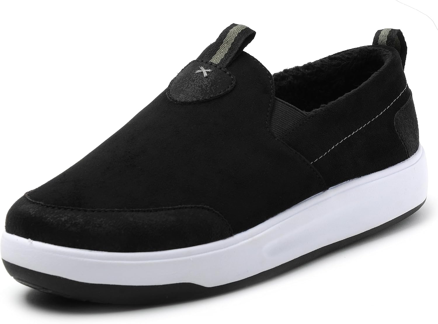 Dearfoams Men's Cypress Water Resistant Slip On Comfort Sneaker, Black, 12