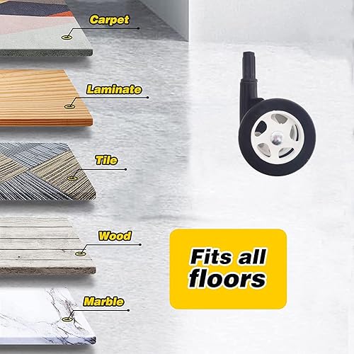 Miniatura 4 de Baby Walker - Juego de 4 ruedas de repuesto, accesorios para andadores de bebé, ruedas de plástico, ruedas universales (amarillo), 0.394 in