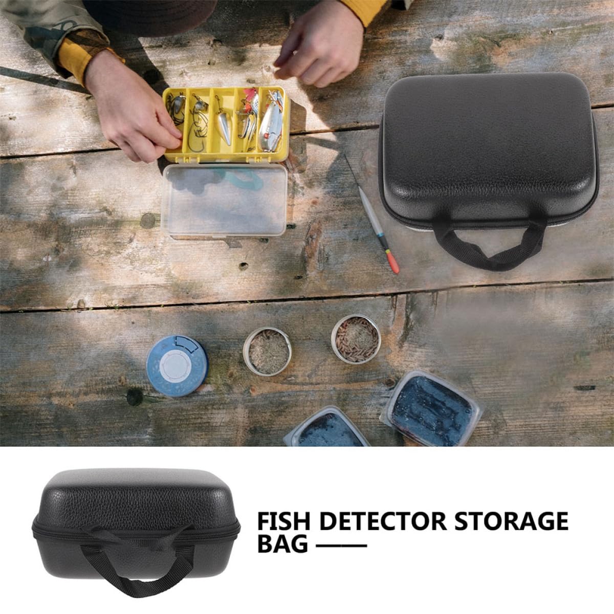 POPETPOP Custodia Rigida per Mulinello da Pesca Baitcasting 2 Pezzi in EVA Interno Imbottito per Pesca Sportiva e Viaggi