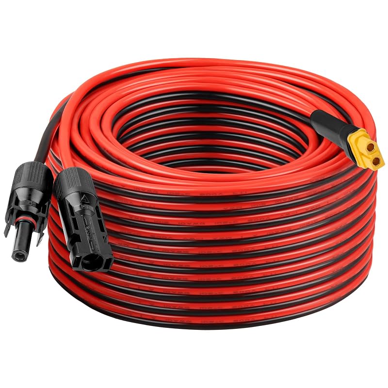 Cabo de Extensão Solar XT60 10AWG, Macho para Fêmea, 22,9 m, Kimbluth