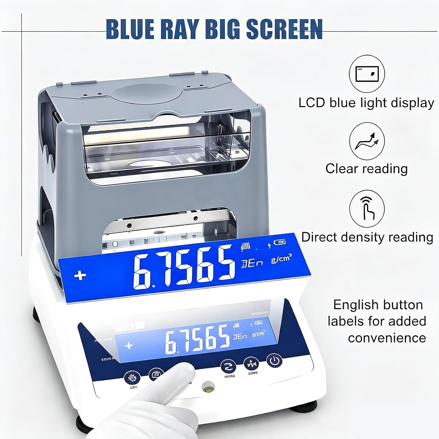 Commercial Gold Purity Content Detector(300g -0.01g /0.005g), Clear LCD Display + Wind Shield, Quick Results -for Ornaments + Industry(300/0.01g)