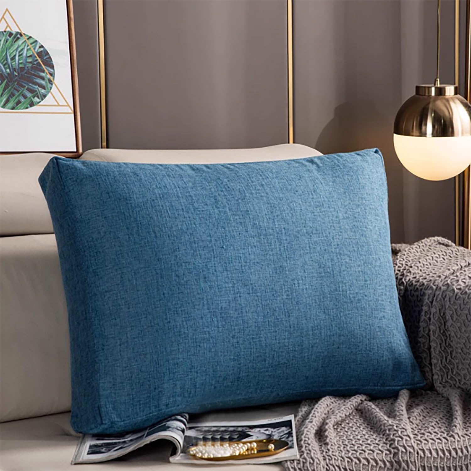 XANAYXWJ Comodo Cuscino da Lettura con Rivestimento Rimovibile Cuscino di Supporto Lombare per Letto e Divano Dimensioni 50/60/70/80/90 cm Cuscino per Schienale per casa e Ufficio (50x50x10 cm)
