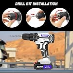 EFAN 21V Cordless Power Drill,Electric Screwdriver Drill Set, 2 Variable Speed,25+1 Torque Setting,29PCS Accessories,LED Work Light for Home and Garden DIY Project Kit(45Nm/White)