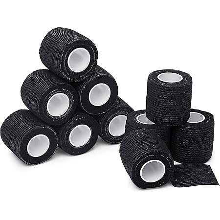 Generic 12Pcs Self Adhesive Bandage, Medical Cohesive Bandage, Self Adherent Vet Wrap, Sweat, Water Resistant, Athletic Tape For Sports, First Aid, Knee, Ankle And Wrist Sprains (2 Inch X 5 Yards, Black - View #12