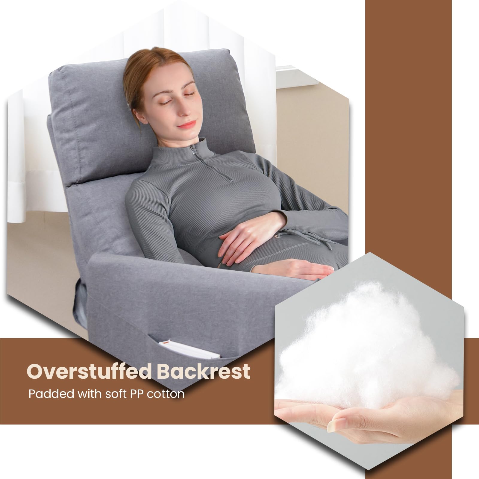 Moderne Chaise à bascule avec repose-pieds,fauteuil à bascule en tissu