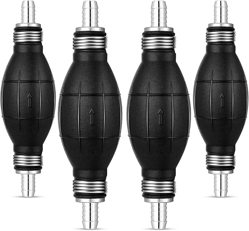 BBTO Bomba Manual de Combustível com Bulbo Primer em Alumínio e NBR, 12 mm (1/2 pol.), para Gasolina, Kit com 4 peças