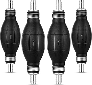 BBTO 4 Pieces Black Primer Bulb Rubber Fuel Pump Transfer Vacuum Fuel Primer Bulb Marine Gas Siphon Hand Pump Outboard Line for Petrol Marine Boat Accessories(5/16" 8mm)