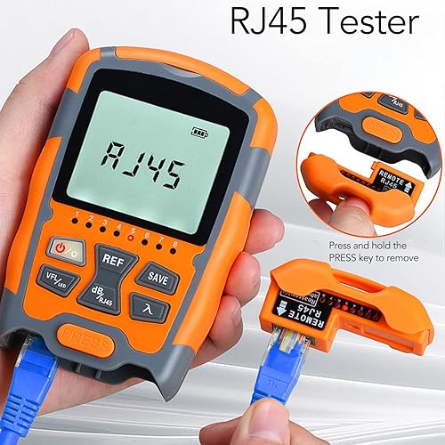 Miniatura 8 de AUA M70 Medidor de potencia óptica portátil de fibra óptica -70 a 10dbm Probador de cable de fibra óptica de luz roja con luz LED (20MW)