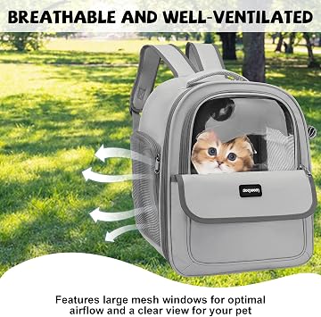 Cat Carrier Backpack, Breathable Backpack Pet Carriers for Cats Travel Carrier Backpacks Carry Bag for Hiking Walking, Cat Backpack, Transport Rucksack for Small Medium Cat Puppy Dog Kitten Carrier