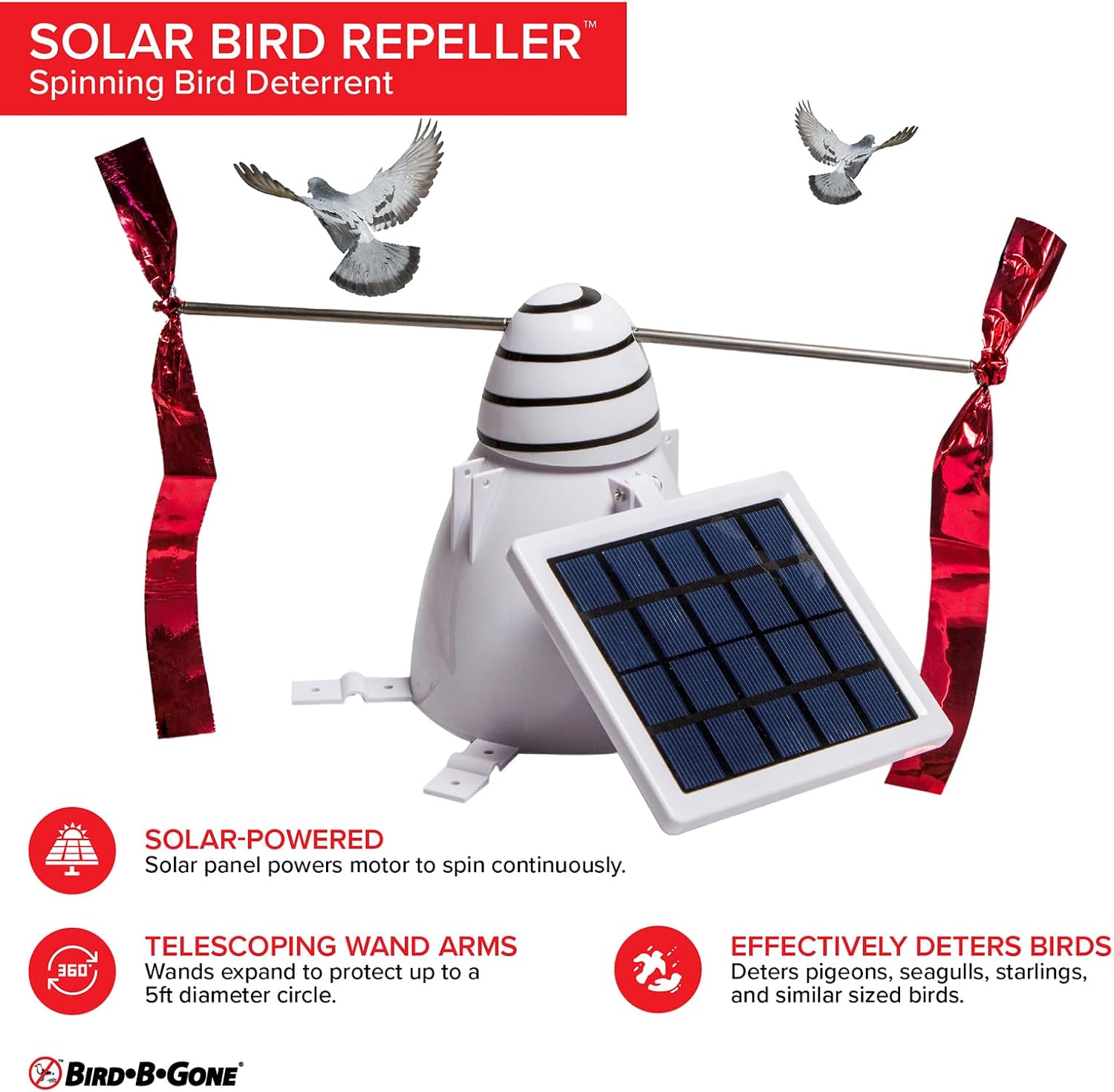 Bird B Gone MMRPSLR-1 Bird Repeller-Solar Powered MMRPSLR1